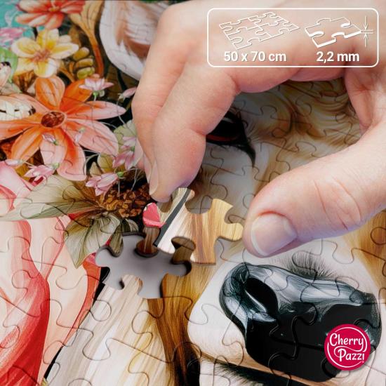 Puzzle Cherry Pazzi Veado Florido de 1000 peças