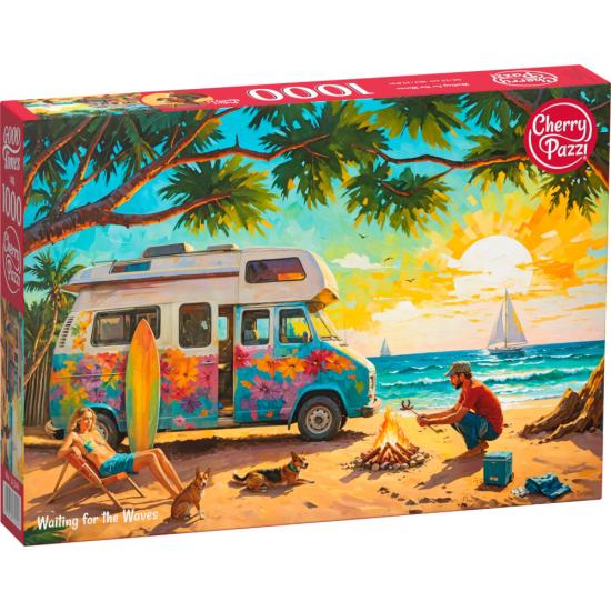 Puzzle Cherry Pazzi Aguardando As Ondas 1000 peças