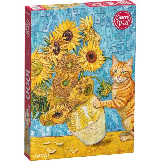 Puzzle Cherry Pazzi Gato E Arte 1000 peças