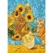 Puzzle Cherry Pazzi Gato E Arte 1000 peças