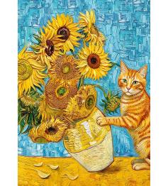 Puzzle Cherry Pazzi Gato E Arte 1000 peças