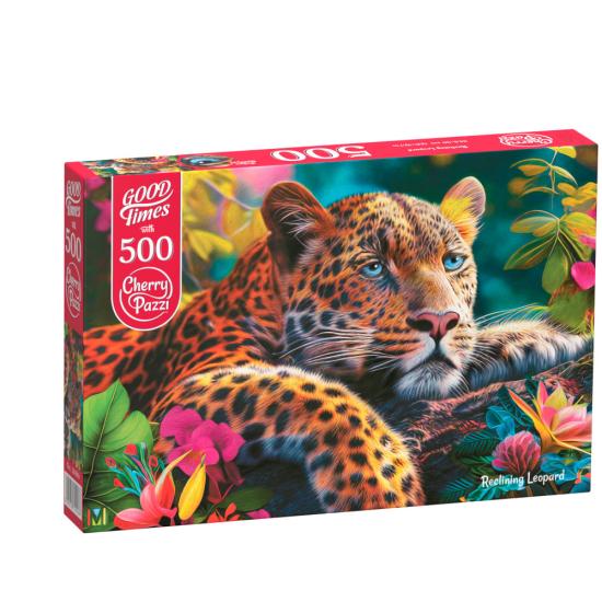 Puzzle Cherry Pazzi Leopardo Reclinado de 500 peças Puzzle Cherry Pazzi Leopardo Reclinado de 500 peças
