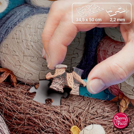 Puzzle Cherry Pazzi Corujas De Lã Fofas XXL de 300 peças