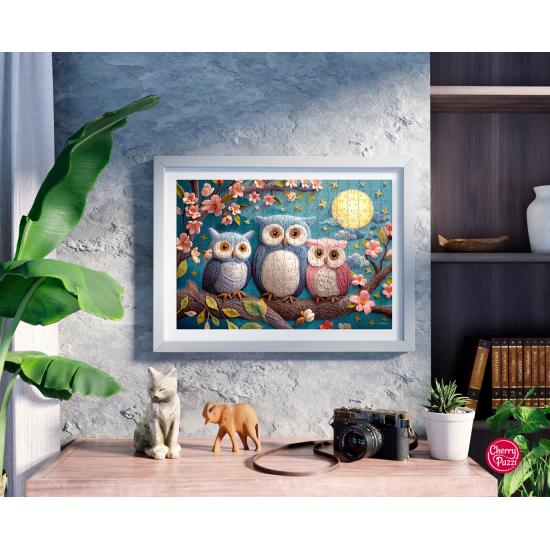 Puzzle Cherry Pazzi Corujas De Lã Fofas XXL de 300 peças