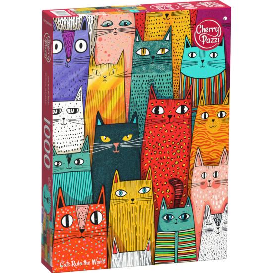 Puzzle Cherry Pazzi Os Gatos Dominam O Mundo 1000 peças