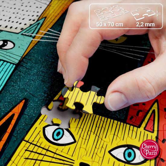 Puzzle Cherry Pazzi Os Gatos Dominam O Mundo 1000 peças