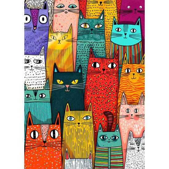 Puzzle Cherry Pazzi Os Gatos Dominam O Mundo 1000 peças