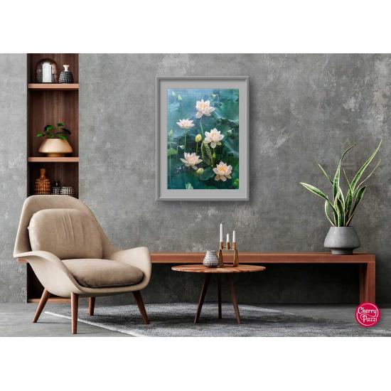 Puzzle Cherry Pazzi Lótus Branca 1000 peças