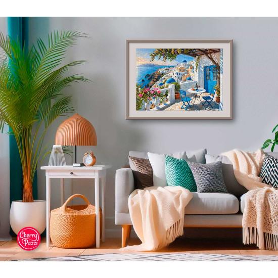 Puzzle Cherry Pazzi Blues de Santorini 1000 peças Puzzle Cherry Pazzi Blues de Santorini 1000 peças