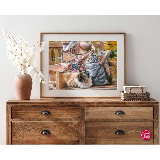 Puzzle de 1000 peças Cherry Pazzi sentada no banco