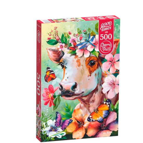 Puzzle Cherry Pazzi Vaca de Primavera de 500 peças Puzzle Cherry Pazzi Vaca de Primavera de 500 peças