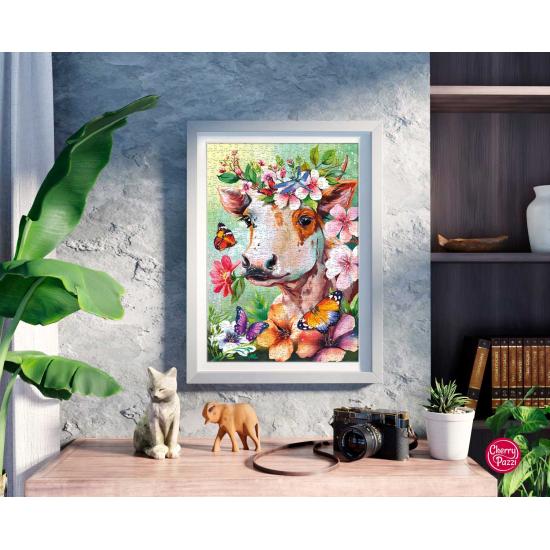 Puzzle Cherry Pazzi Vaca de Primavera de 500 peças Puzzle Cherry Pazzi Vaca de Primavera de 500 peças