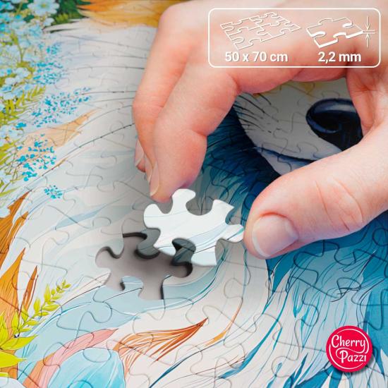 Puzzle Cherry Pazzi Raposa Vermelha Em Flores 1000 Peças