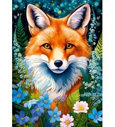 Puzzle Cherry Pazzi Raposa Vermelha Em Flores 1000 Peças
