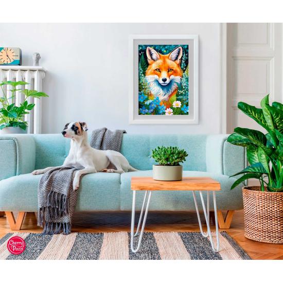 Puzzle Cherry Pazzi Raposa Vermelha Em Flores 1000 Peças