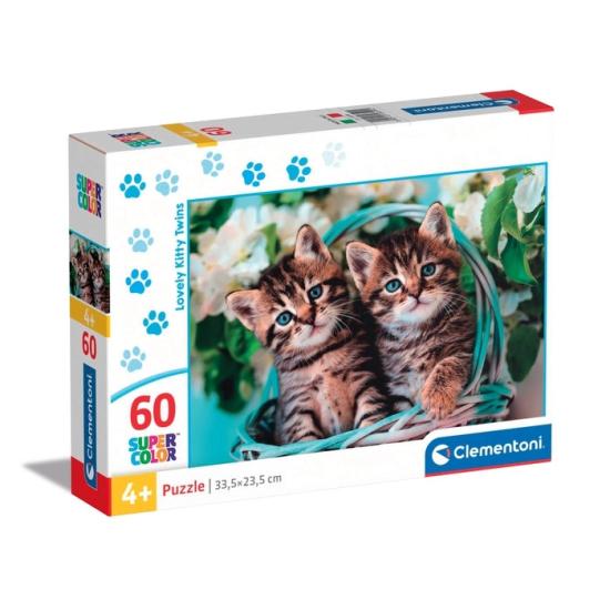 Puzzle Clementoni Lindas Gêmeas Gatinhas 60 Peças