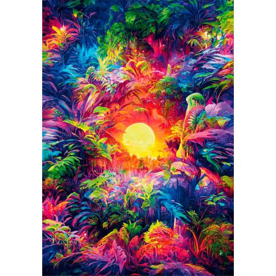 Puzzle Clementoni Nascer do sol Psicodélico na Selva de 500 Peça