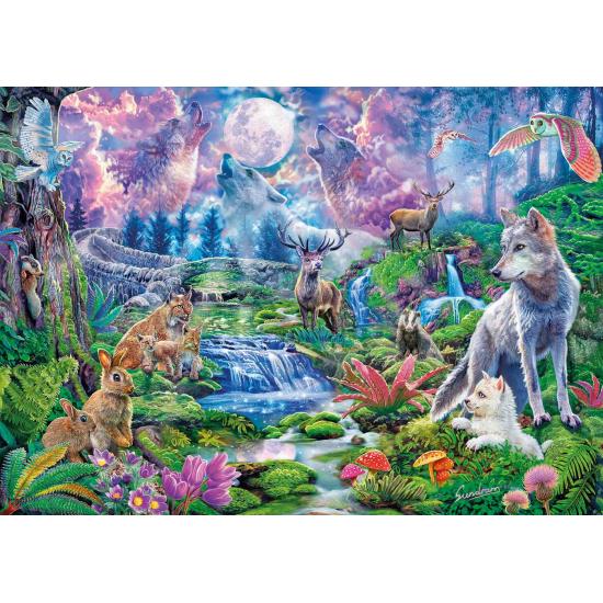 Puzzle Clementoni Animais Selvagens ao Luar de 3000