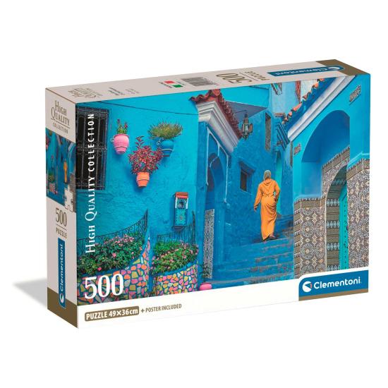 Puzzle Clementoni Rua Azul De Chefchaouen 2 de 500 Peças