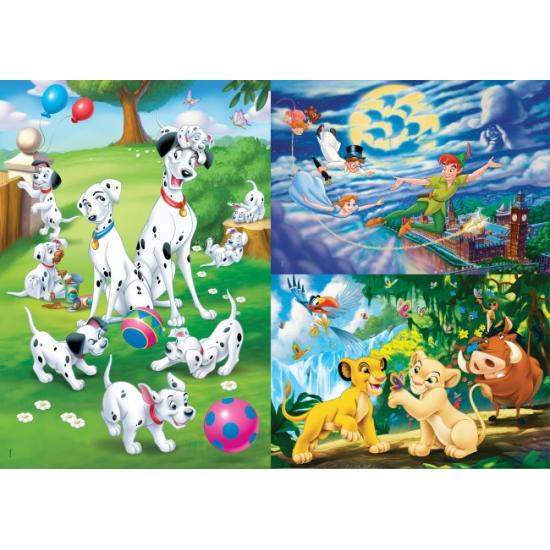 Puzzle clássico da Disney Clementoni 3 x 48 peças