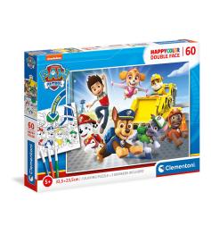 Puzzle de dupla face Clementoni Patrulha Canina 60 peças