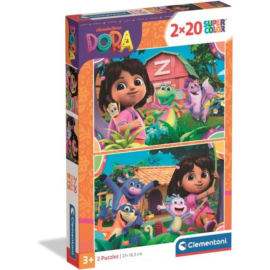 Puzzle Clementoni Dora 2 x 20 Peças Puzzle Clementoni Dora 2 x 20 Peças