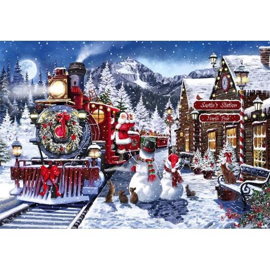 Puzzle Clementoni Estação Com Bonecos De Neve 500 peças