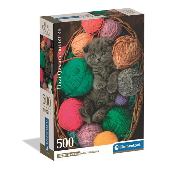 Puzzle Clementoni Gatinho Em Meadas 500 Peças