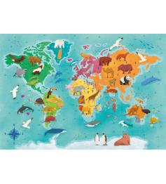 Mapa de Puzzle Clementoni de animais ao redor do mundo 25
