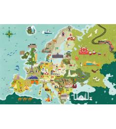 Mapa de Puzzle Clementoni dos marcos da Europa 250 peças
