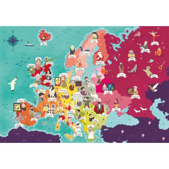 Puzzle Clementoni Mapa de Personagens da Europa 250 Peças