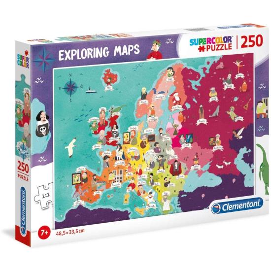 Puzzle Clementoni Mapa de Personagens da Europa 250 Peças