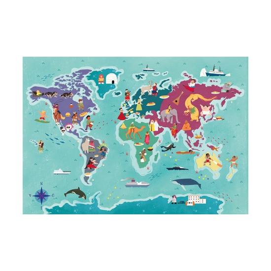 Puzzle Clementoni Mapa das Tradições ao redor do Mundo 250 Pcs
