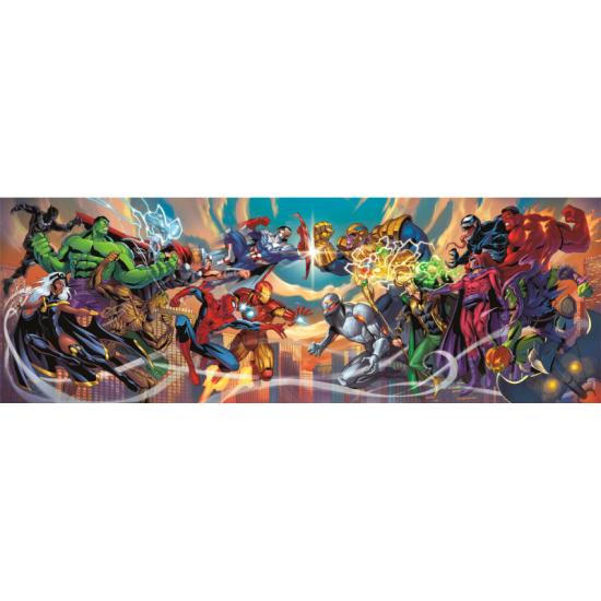 Puzzle Clementoni Marvel Heróis e Vilões Panorama 1000 peças