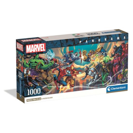 Puzzle Clementoni Marvel Heróis e Vilões Panorama 1000 peças