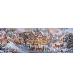 Puzzle Clementoni Panorama Se Preparando Para O Natal 1000 peças