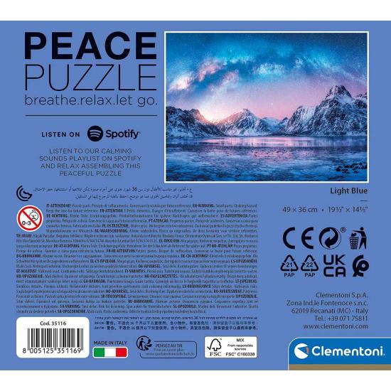 Puzzle da paz Clementoni 500 peças Puzzle azul cla