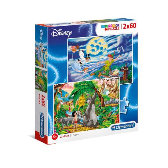 Puzzle Clementoni Peter Pan e Livro da Selva 2 x 60 peças
