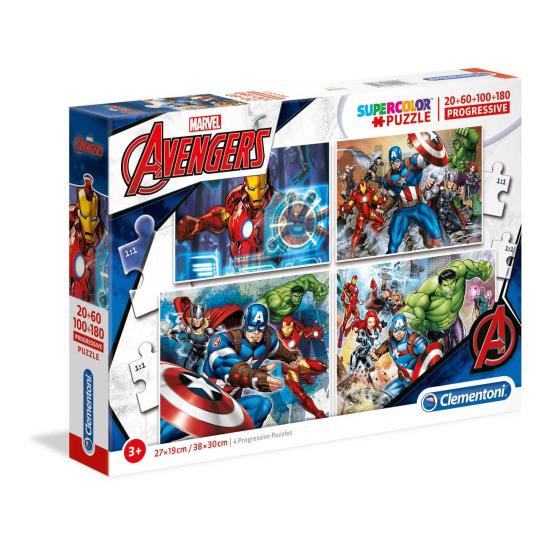 Puzzle Clementoni Progressive Avengers 20-60-100-180 Pzs.