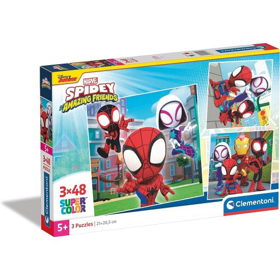 Puzzle Clementoni Spidey and Amazing Friends 3 x 48 peças Puzzle Clementoni Spidey and Amazing Friends 3 x 48 peças