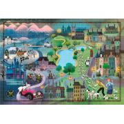 Puzzle Clementoni Story Maps 101 Dálmatas 1000 peças