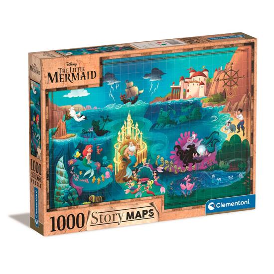 Puzzle Clementoni Story Maps A Pequena Sereia de 1000 Peças