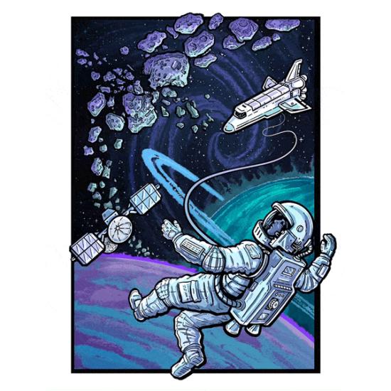 Puzzle de efeito 3D com imagem espacial de amoras-pretas