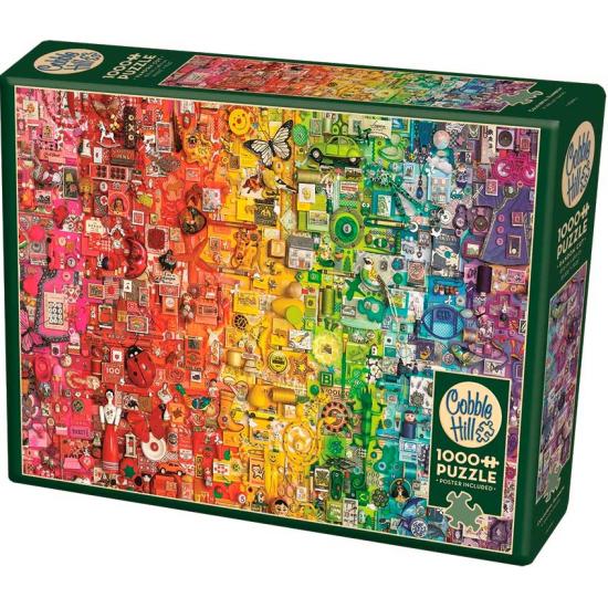 Puzzle colorido arco-íris Cobble Hill 1000 peças Puzzle colorido arco-íris Cobble Hill 1000 peças
