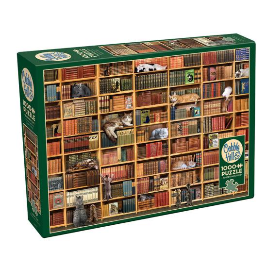 Puzzle Cobble Hill Library of Cats 1000 peças