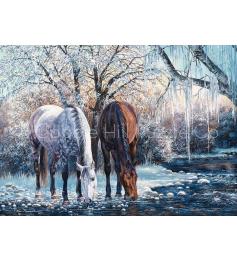 Puzzle de cavalos de inverno Cobble Hill XXL 500 peças