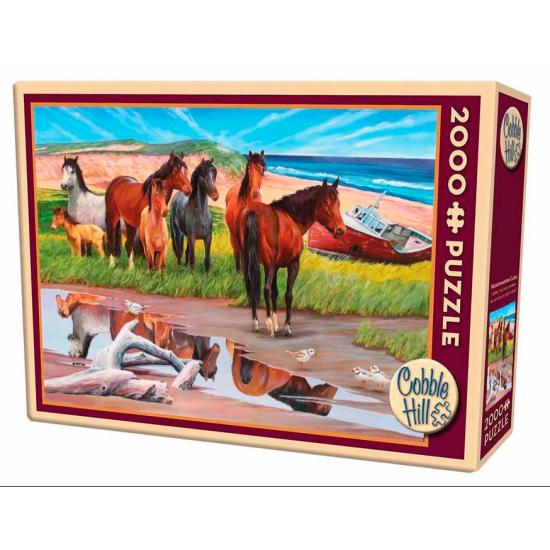 Puzzle Cobble Hill Cavalos na Ilha Sable 2000 Peças