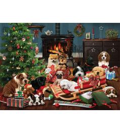 Puzzle Cobble Hill Cachorrinhos de Natal 1000 peças