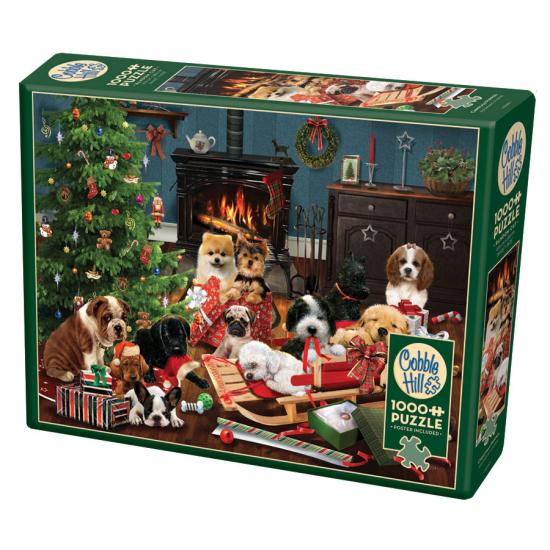 Puzzle Cobble Hill Cachorrinhos de Natal 1000 peças