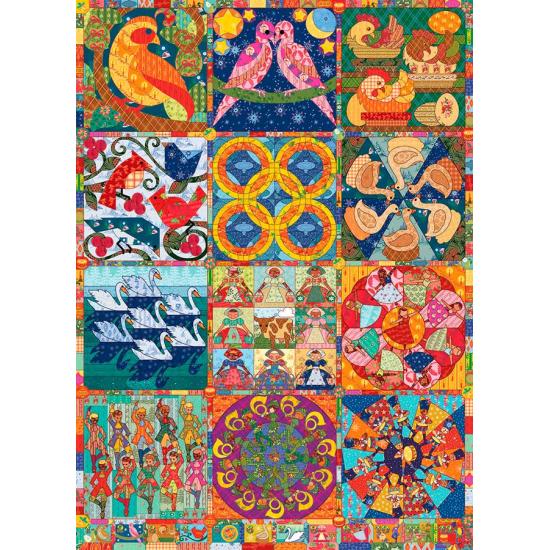 Puzzle Cobble Hill Quilt 12 Dias de Natal 1000 Peças Puzzle Cobble Hill Quilt 12 Dias de Natal 1000 Peças